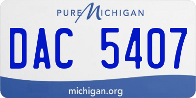 MI license plate DAC5407