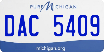 MI license plate DAC5409