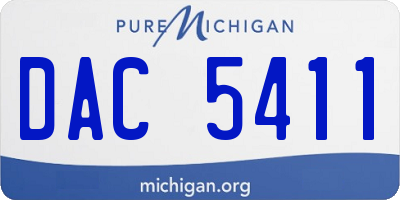 MI license plate DAC5411