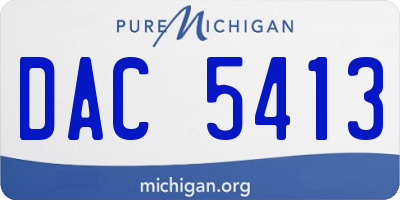 MI license plate DAC5413