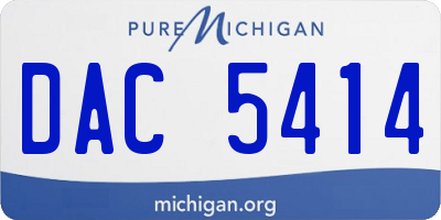 MI license plate DAC5414