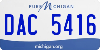 MI license plate DAC5416