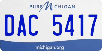 MI license plate DAC5417