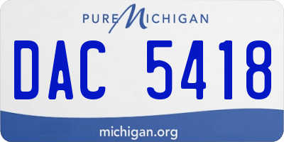 MI license plate DAC5418