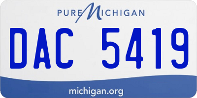 MI license plate DAC5419