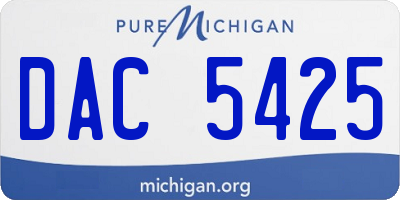 MI license plate DAC5425