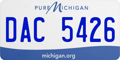 MI license plate DAC5426