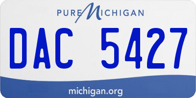 MI license plate DAC5427