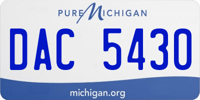 MI license plate DAC5430