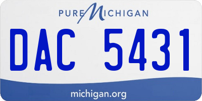 MI license plate DAC5431