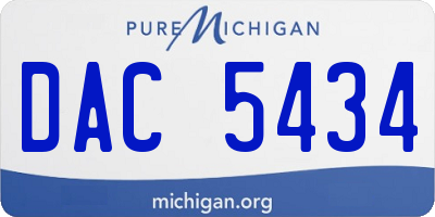 MI license plate DAC5434