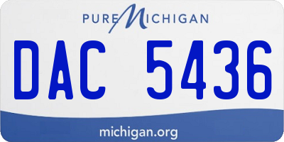 MI license plate DAC5436