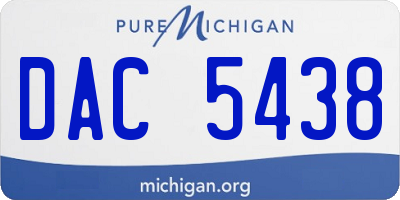 MI license plate DAC5438