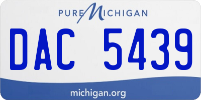 MI license plate DAC5439