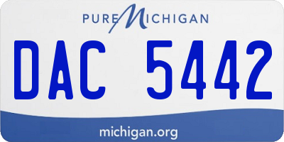 MI license plate DAC5442