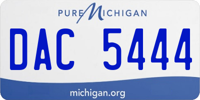 MI license plate DAC5444