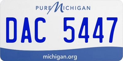 MI license plate DAC5447