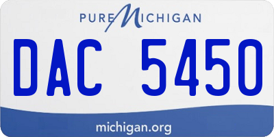 MI license plate DAC5450