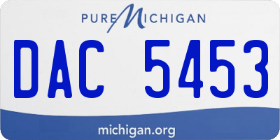 MI license plate DAC5453