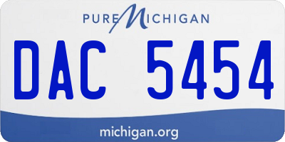 MI license plate DAC5454