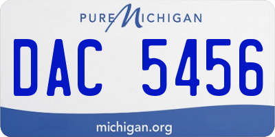 MI license plate DAC5456