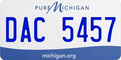 MI license plate DAC5457