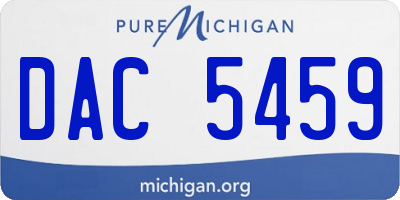 MI license plate DAC5459
