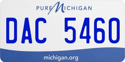 MI license plate DAC5460