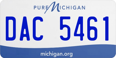 MI license plate DAC5461