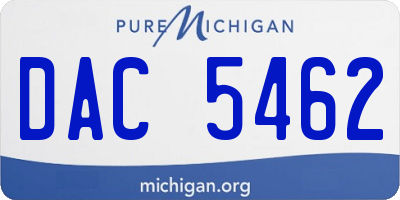 MI license plate DAC5462