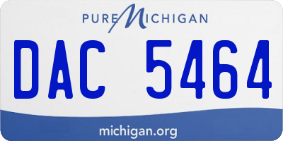 MI license plate DAC5464