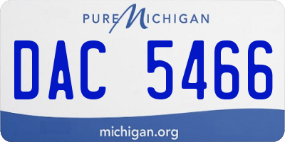 MI license plate DAC5466