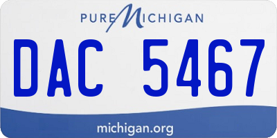 MI license plate DAC5467