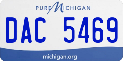 MI license plate DAC5469