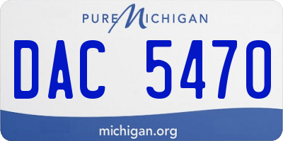 MI license plate DAC5470