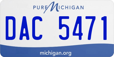 MI license plate DAC5471