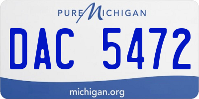 MI license plate DAC5472