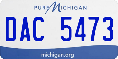 MI license plate DAC5473