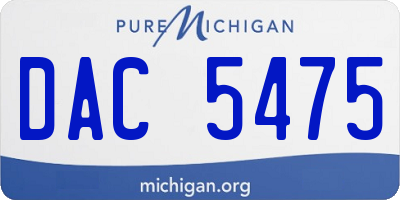 MI license plate DAC5475