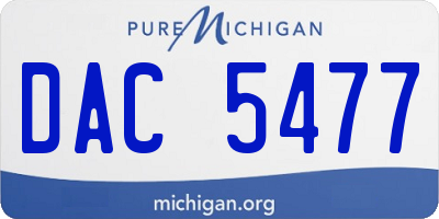 MI license plate DAC5477