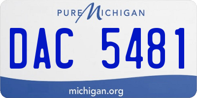 MI license plate DAC5481