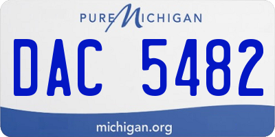 MI license plate DAC5482