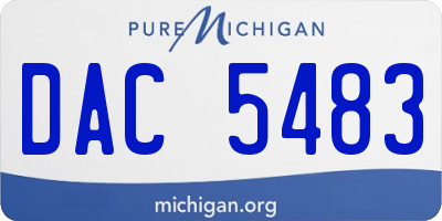 MI license plate DAC5483