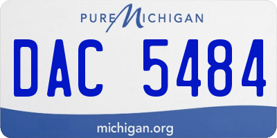 MI license plate DAC5484