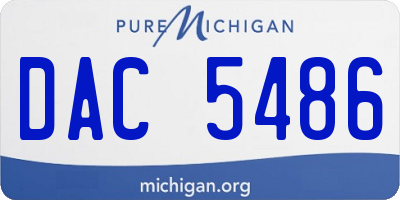 MI license plate DAC5486