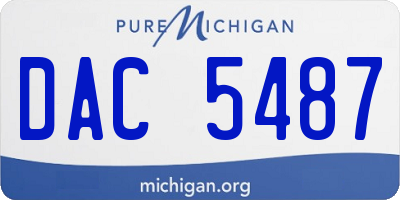 MI license plate DAC5487