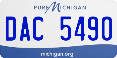 MI license plate DAC5490