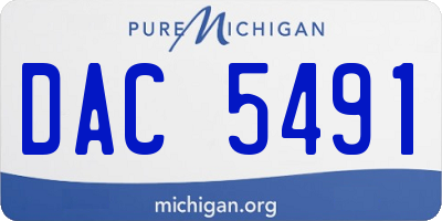 MI license plate DAC5491
