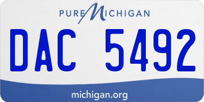 MI license plate DAC5492