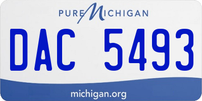 MI license plate DAC5493